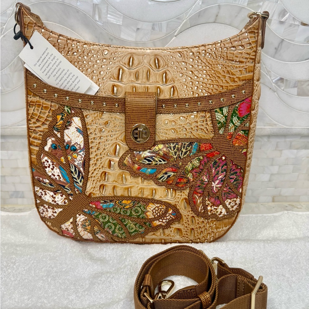 NWT Brahmin Leia Honey Brown Gala shoulder or crossbody handbag